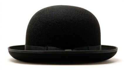 Black Bowler Hat On White Background