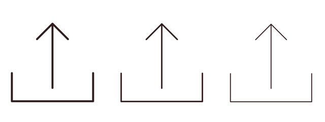 Upload icons in thin line symbols with editable strokes