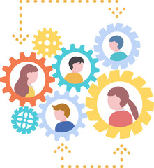 企業の人員配置のベクターイラスト