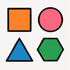 Colorful Geometric Shapes with Vivid Hues.