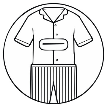 black and white pajamas in circle clip art preview