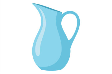 Illustration of a light blue pitcher, , perfect for beveragerelated designs, kitchenware graphics, or refreshment themes