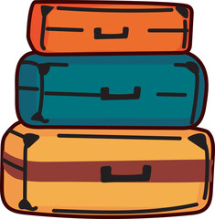 Stack of Suitcases icon for vacation, exploration, and adventure journey