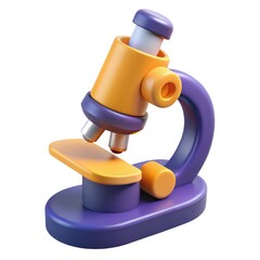 Colorful plastic toy microscope object for scientific exploration and learning fun isolated on white background