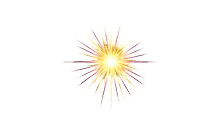 Fototapeta premium Golden Starburst Light Effect on Black Background png clear alpha channel cutout isolated on transparent background