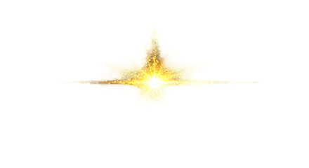Obraz premium Golden Starburst Explosion on Black Background png clear alpha channel cutout isolated on transparent background