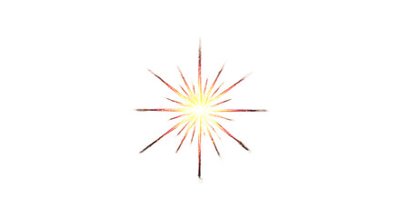 Golden Starburst Light Effect on Black Background png clear alpha channel cutout isolated on transparent background