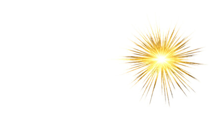 Golden Starburst with Splatter Effect on Black Background png clear alpha channel cutout isolated on transparent background