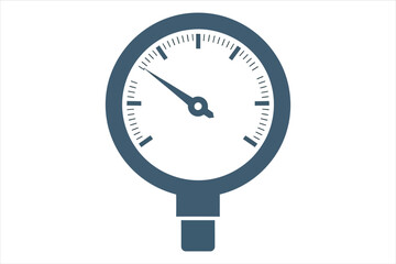 Vector art of a blue gauge icon, depicting pressure, measurement, or a control panel, suitable for use in industrial, engineering, or technical contexts