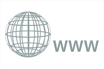 Vector art of a globe and the letters www, this illustration represents the internet, world wide web, and global communication