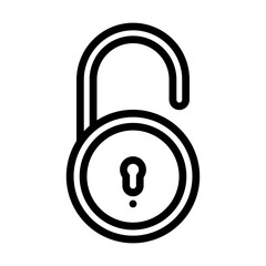 Open lock line icon