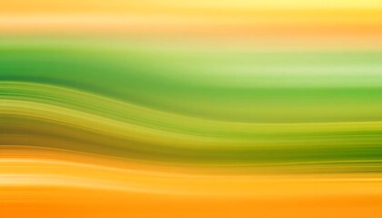Abstract blurry image with orange, green, and yellow horizontal curved lines