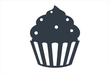 Vector art of delicious cupcake with frosting and sprinkles perfect for dessert lovers, bakeries, and sweet treat enthusiasts a delightful addition to any design