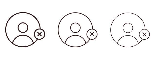 Delete user icons in thin line symbols with editable strokes