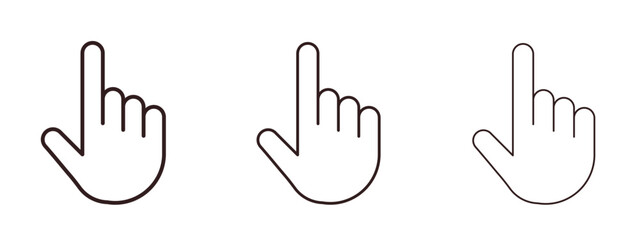 Fototapeta premium Cursor icons in thin line symbols with editable strokes
