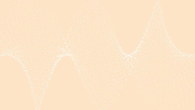 Abstract animation background featuring glowing dots arranged in a horizontal propeller-like formation that rotates smoothly on a soft bisque backdrop. The elegant motion creates a futuristic, dynamic