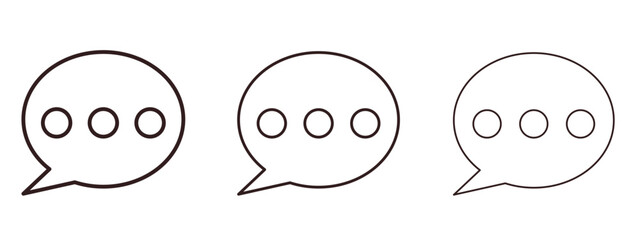 Comment icons in thin line symbols with editable strokes