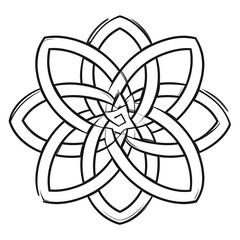 Intricate symmetrical floral design