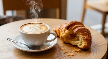 Coffee and croissant. (1)