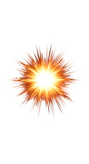 Orange Light Burst Effect on Black Background png clear alpha channel cutout isolated on transparent background