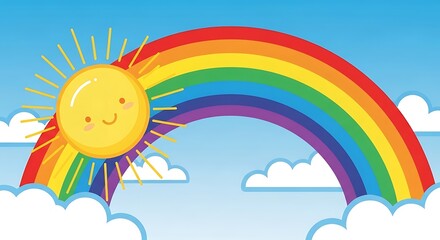 Fototapeta premium Sunny Sky Rainbow.
