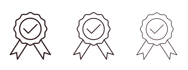 Badge icons in thin line symbols with editable strokes