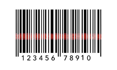 Generic Barcode with Teal Scan Line  Minimal Vector illustration on White, easily editable and scalable.