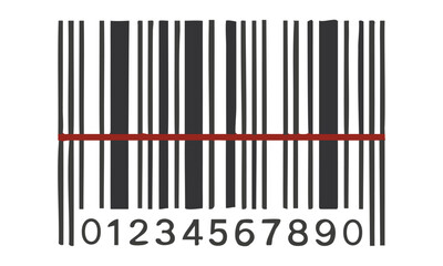 Generic Barcode with Teal Scan Line  Minimal Vector illustration on White, easily editable and scalable.