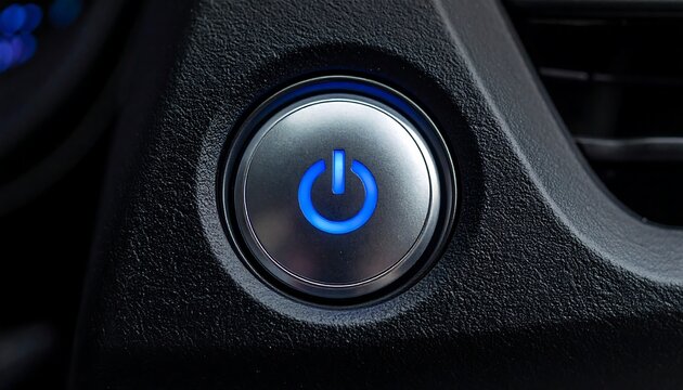 Close-up of a car's power button (2)