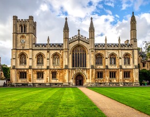 Grand Collegiate Hall in a Sunny Landscape