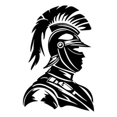 Black Flat Vector Logo of Hussar Soldier Warrior Knight Cavalry Rider and Fighter Silhouette for Vintage Military History Inspired Graphic Designs
