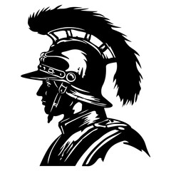 Black Flat Vector Logo of Hussar Soldier Warrior Knight Cavalry Rider and Fighter Silhouette for Vintage Military History Inspired Graphic Designs
