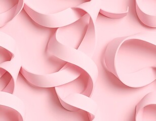 Abstract swirls of pale pink ribbon