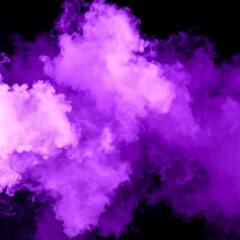 Abstract swirls of vibrant purple smoke against a black background