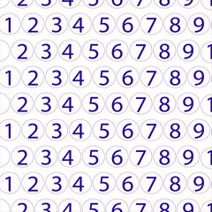 Seamless pattern of numbers in circles