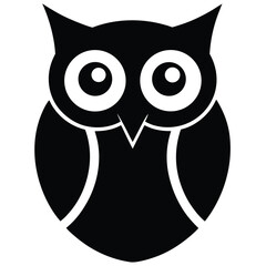 owl wide eyed icon vector icon © Chandona
