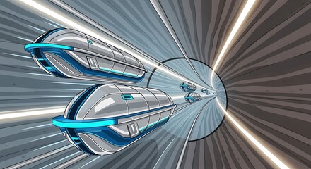 Capsule train in tunnel. (2)