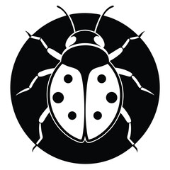 ladybug simple circle vector icon