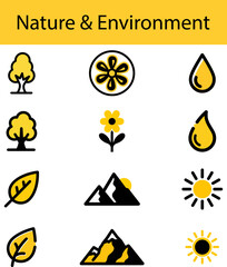 Nature and Environment Icons for Outdoor Design