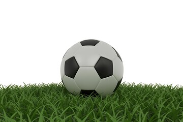 Obraz premium soccer ball on grass isolated