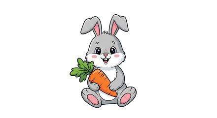 Bunny Carrot Illustration.