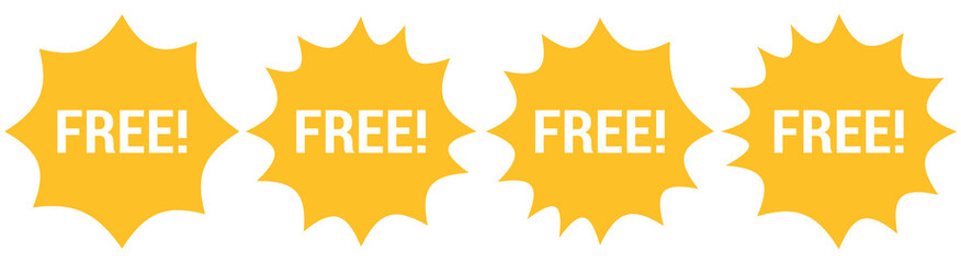 Free vector icon. Yellow badge sticker illustration sign. Promotion and advertising. For promotions, giveaways, retail offers, and ecommerce sales.

