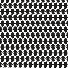 Abstract Seamless Pattern: Black Figures on White