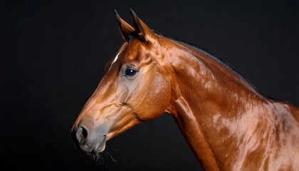 Fototapeta premium Close-up portrait of a brown horse (1)