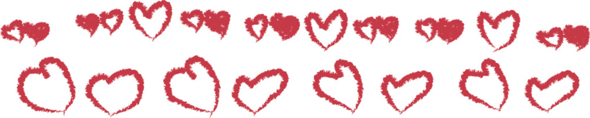 Fototapeta premium Charming Hand Drawn Heart Shapes Collection For Romantic Designs