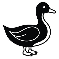 duck simple outline vector icon