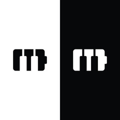 Letter MT Battery icon Symbol Stock Vector.