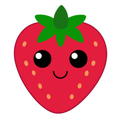 Obraz premium strawberry kawaii vector illustration 