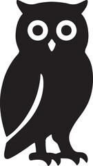 Athena owl icon silhouette vector for mythology, wisdom, Greek goddess, night, and symbolic design.