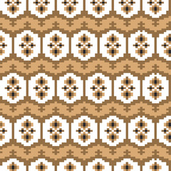 embroidery pixel ethnic aztec seamless pattern vector design
